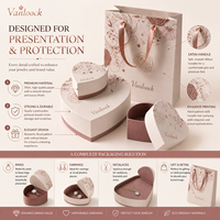 Coffret d'emballage de bijoux en forme de cœur personnalisé, boîtes cadeaux de luxe et sacs de shopping pour bagues, colliers, boucles d'oreilles, logo personnalisé OEM