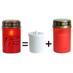 Bougies Votives <span class=keywords><strong>LED</strong></span> Sans Flamme Réutilisables, Lumières de Cimetière Scintillantes Rouges pour Décorations de Noël, de Maison, d'Église et de Souvenir au Cimetière - Product Image 4