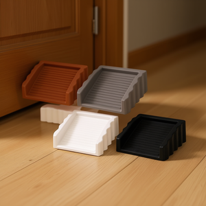 Ensemble de 4 butées de porte en plastique, résistantes au vent, à fixation au sol, design créatif, pour la sécurité des portes, protection anti-collision - Product Image 2