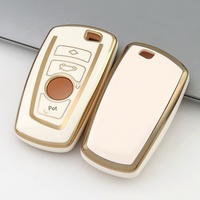 Funda Protectora de TPU Suave para Llave Inteligente de BMW Serie 3, Serie 5, X1, X3, X5, Borde Dorado, Resistente a Arañazos, Proveedor al por Mayor