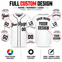 Maillot de baseball personnalisé en gros pour équipe, blanc, boutonné, avec logo personnalisé, manches à motif d'ours de dessin animé, couture double aiguille