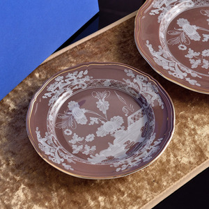 Luxury Brown Floral Ceramic Plate Set With Gift Box Gold Rim Porcelain Dishes for Home Dining and <b>Wall</b> Decor - Product Image 5