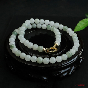Collier de perles en <span class=keywords><strong>jade</strong></span> véritable pour femmes, collier de perles en <span class=keywords><strong>jade</strong></span> naturel du Tianshan, bijoux, chaîne et collier à maillons en jadéite de Birmanie - Product Image 3