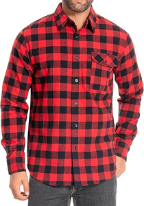 2025 özel logo erkek düğme aşağı düzenli Fit uzun kollu ekose flanel rahat gömlek iki cep flanel gömlek - Product Image 6