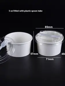 Изготовленный на заказ логотип напечатанный белый экологически чистый перерабатываемый контейнер для упаковки замороженного йогурта контейнер для мороженого бумажный стаканчик