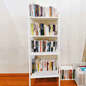 Estante de almacenamiento de 4 pisos para sala de estar de estilo nórdico, estante de escalera de acero, estantería de metal - Product Image 3