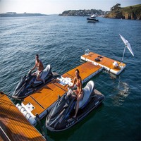 Ponton flottant gonflable Dock Lac Flotteurs PVC Plate-forme de saut d'eau Double siège Gonflable Double SUP Catamaran Bateau