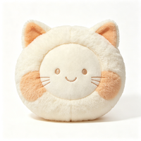 Coussin rond en peluche pour chat, rembourré en coton PP doux, pour les fêtes d'enfants