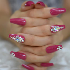 Prensa en <span class=keywords><strong>uñas</strong></span> <span class=keywords><strong>con</strong></span> <span class=keywords><strong>piedras</strong></span> <span class=keywords><strong>Uñas</strong></span> largas Lujo Hecho a mano Personalizar Diseño personalizado Cubierta completa Juego <span class=keywords><strong>de</strong></span> <span class=keywords><strong>uñas</strong></span> <span class=keywords><strong>postizas</strong></span> - Product Image 1