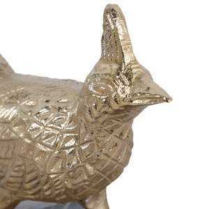 Scultura di uccello in metallo con base in marmo, ornamento decorativo per mensole e tavolini da caffè - Product Image 6