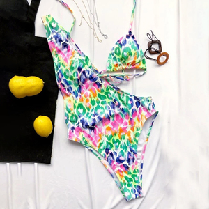 Estrella <span class=keywords><strong>Bikini</strong></span> leopardo Top <span class=keywords><strong>de</strong></span> <span class=keywords><strong>Bikini</strong></span> <span class=keywords><strong>de</strong></span> triángulo y una pieza traje <span class=keywords><strong>de</strong></span> baño - Product Image 3