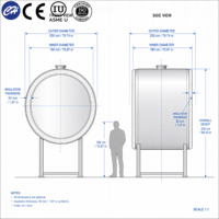 Tanque de Refrigeración y Conservación de Crema Antienvejecimiento de 30000L, Acero Inoxidable 316L, Grado Alimenticio, Aprobado por ASME y CE