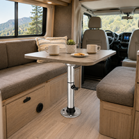 Pied de table télescopique en alliage d'aluminium réglable en hauteur, base amovible pour caravane, camping-car, bateau, yacht