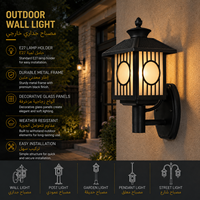 Lanterne murale décorative d'extérieur avec cadre ovale pour l'éclairage des jardins de villas