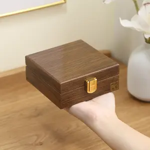 Handmade Walnut Wooden Jewelry Storage Case With Durable Square Design Drawers Custom Painted Luxury Eco-Friendly Watch Boxes