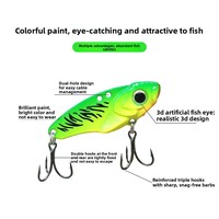 Lot de 5 leurres VIB 7g en acier inoxydable à trois pointes, hameçons doubles, appâts bioniques pour poisson-serpent, achigan, poisson mandarin, carpe noire
