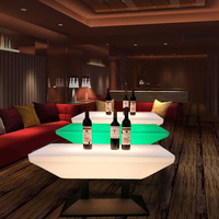 Table de bar rectangulaire LED moderne et créative pour KTV, table haute lumineuse pour boîte de nuit, siège de bar, table modulable pour salon