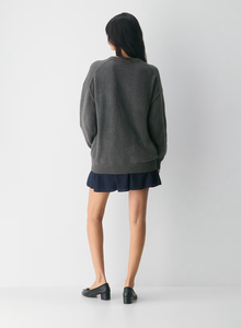 Pull en tricot personnalisé surdimensionné à imprimé chien pour femme, en coton biologique doux pour la peau et cachemire, col rond, épaules tombantes - Product Image 4