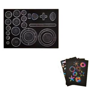 Grosir penggaris ajaib warna-warni Set lukisan goresan Puzzle menggambar mainan permainan otak - Product Image 3