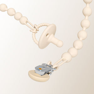Attache-sucette portable en silicone/gel de silice avec anneau de dentition et clip antirouille pour la sécurité des bébés et des tout-petits - Product Image 4