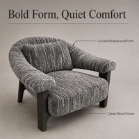 Canapé-lit en tissu minimaliste moderne, fauteuil de salon pour une personne, fauteuil confortable gris, canapé simple