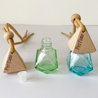 Diffuseur de parfum pour voiture suspendu vide, luxe, faible MOQ, en stock, flacon en verre transparent effet diamant, logo client acceptable
