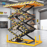Plateforme élévatrice à ciseaux hydraulique fixe SY SYFSL en acier au carbone avec plaque antidérapante à carreaux, capacité de charge industrielle de 0,5 à 30 tonnes, fabrication chinoise