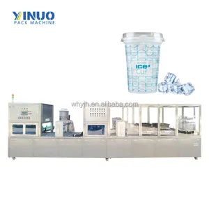 Mesin penyegel gelas air plastik otomatis, mesin penyegel dan penyegel gelas es batu untuk penggunaan kapasitas besar, pabrik es
