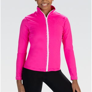 Vestes de cheerleading pour filles, vêtements de sport personnalisés pour l'échauffement de la gymnastique, polyester et élasthanne, impression numérique par transfert thermique - Product Image 1