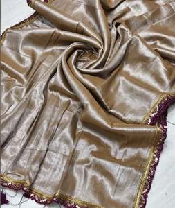 Blusa de Sari de Algodón Tejido ENT de Akshay Sharma, Ecológica, de Secado Rápido, Ligera, Teñida en Color Liso, para Novias, Ocasiones Especiales y Bodas - Product Image 4