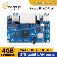 Orange Pi RV2 Computadora de placa única 2GB RAM RISC-V AI 2 TOPS NPU WiFi + BT5.0 Gigabit Ethernet SBC M2 NVMe Kit de placa de desarrollo