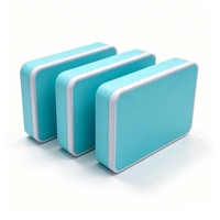 Boîte en métal vide de qualité alimentaire, imprimée sur mesure, rectangulaire, pour papeterie, petite boîte à chocolat, boîte de rangement pour thé en vrac et café, boîte cadeau en métal