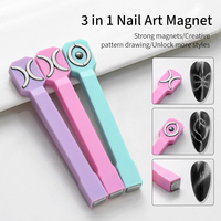 Lápiz Magnético 3 en 1 para Decoración de Uñas - Herramienta Multifunción Magnética para Esmalte de Gel Ojo de Gato