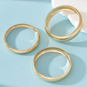 Phụ Nữ Mới Thời Trang Mịn Arc Đóng Đồng Bằng Vòng Và Vòng Đeo Tay Tinh Tế Thiết Lập Tay Trang Sức Kết Hợp - Product Image 6