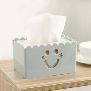 Boîte à mouchoirs avec motif visage souriant, en plastique, style mignon, pour salon, usage polyvalent - Product Image 4