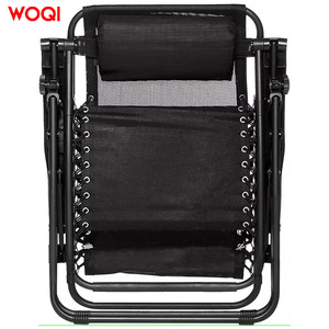 Silla Plegable Woqi Negra de Aluminio para Jardín Exterior con Ajuste de Almohada - Product Image 1