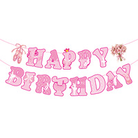 Bannière de fête d'anniversaire sur le thème du ballet rose, décoration de gâteau en spirale suspendue pour filles, décorations de fête d'anniversaire de danseuse de ballet