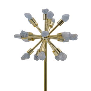 Scultura a forma di stella in marmo con base dorata per decorare la casa o l'ufficio. - Product Image 3