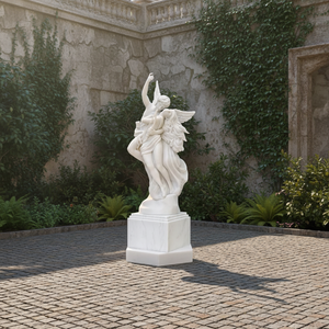 야외 정원 장식 날개 달린 천사 조각상 유럽 디자인 대리석 수공예 내구성 조각 - Product Image 5