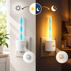 Veilleuse à détecteur de mouvement à brancher directement, capteur de lumière, 2700K blanc chaud, LED à économie d'énergie, pour escalier - Product Image 5