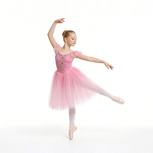 Tutú de Ballet Largo Romántico con Bordado Floral Rosa para el Vals de las Flores, El Cascanueces, Disfraz Profesional para Actuaciones Escénicas - Product Image 3