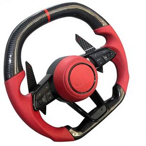 Volant sport en cuir et fibre de carbone pour <span class=keywords><strong>Audi</strong></span> R8 TT Mk2 B8 RS TTS TTRs RS3-7 A3-A8 Q3-Q7 <span class=keywords><strong>A1</strong></span>, <span class=keywords><strong>40</strong></span>/45 mm - Product Image 5