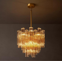 Lustre suspendu vintage industriel moderne en verre de Murano pour villa, îlot de cuisine, salon intérieur, en laiton