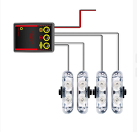 LED-Blitz warnleuchte mit einem bis vier Kühlergrill und kabel gebundener Fernbedienung 2LED * 4 Clip Zubehör