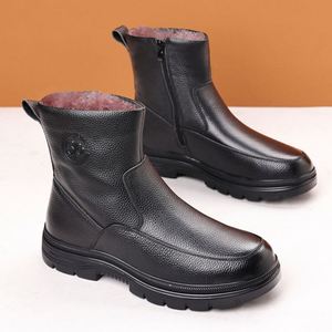 2026 New Winter Genuine Leather Wool Men's Shoes Warm Casual Fashion High-quality Leather Shoe Fur-in-one Durable Outdoor - Product Image 3