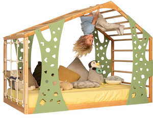 <span class=keywords><strong>Lit</strong></span> d'escalade en bois pour tout-petit Monkey - Cadre de <span class=keywords><strong>lit</strong></span> Montessori au sol - Structure de jeu <span class=keywords><strong>Jungle</strong></span> Gym - <span class=keywords><strong>Lit</strong></span> simple, <span class=keywords><strong>lit</strong></span> double - Product Image 1