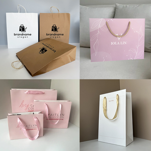 Bán Buôn Quần Áo Nước Hoa Bao Bì Đồ Trang Sức Quà Tặng Mua Sắm Túi Giấy Biểu Tượng Tùy Chỉnh Sang Trọng Màu Đen Hiện Đại Chết Cắt Túi Giấy Độc Đáo - Product Image 4