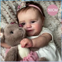 Muñeca Reborn de Vinilo de Alta Simulación de 50cm, Bebé Niña, Juguete de Vinilo Suave, Modelo W-020PW