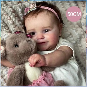 Poupée <span class=keywords><strong>Reborn</strong></span> de 50 cm en vinyle haute fidélité, modèle de bébé fille en vinyle souple, jouet cadeau transfrontalier W-020PW - Product Image 5