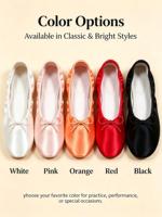 Chaussons de danse professionnels en satin à semelle souple pour femmes et filles, flexibles, confortables, avec détail nœud, pour l'entraînement et la pratique de la danse